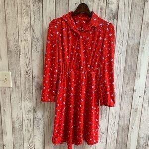 TopMade vintage dress red/floral size 8